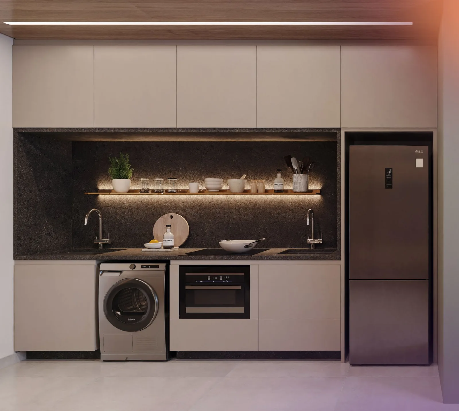 Cozinha do studio do ORB. Residence